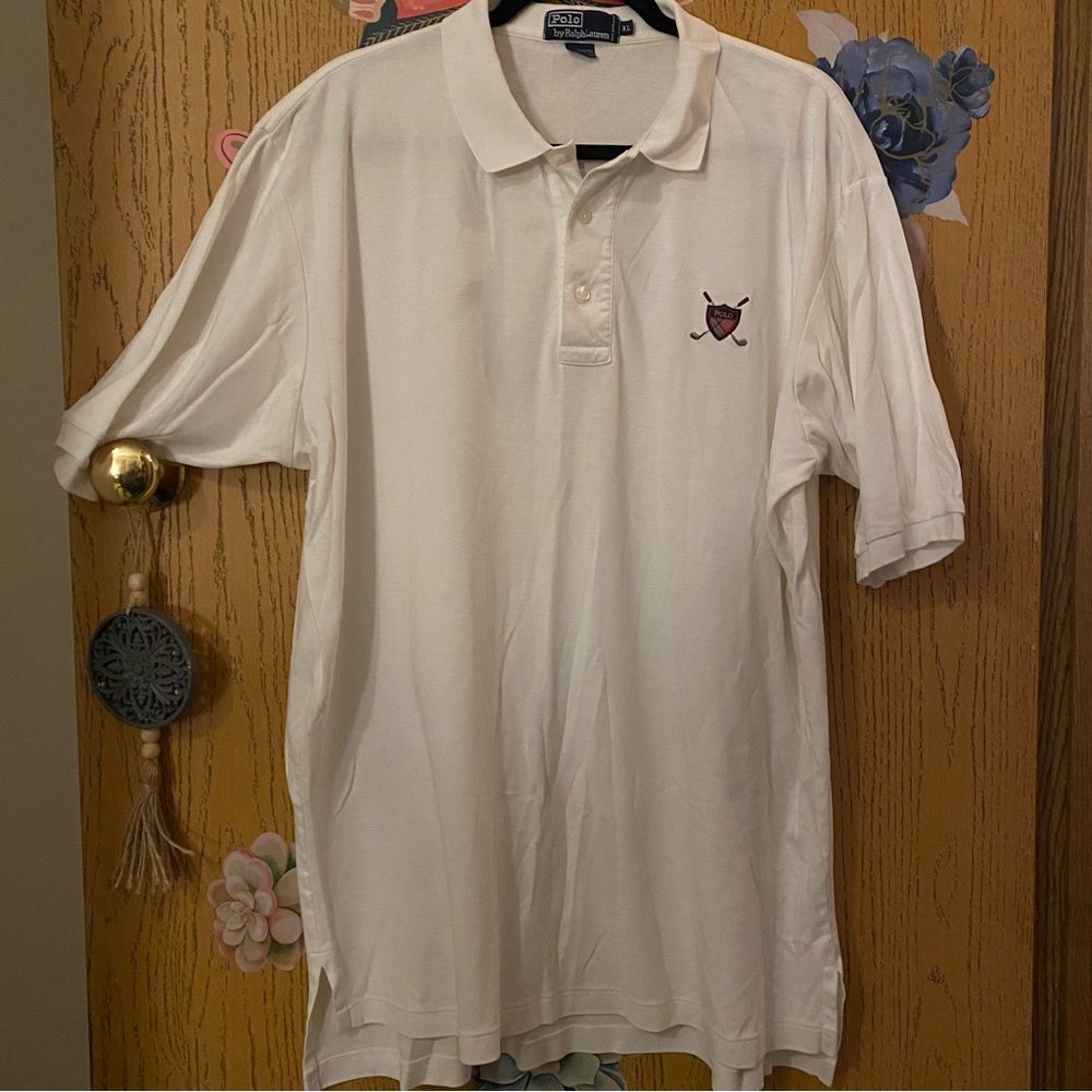 Ralph Lauren White Polo Shirt with Embroidered Crest